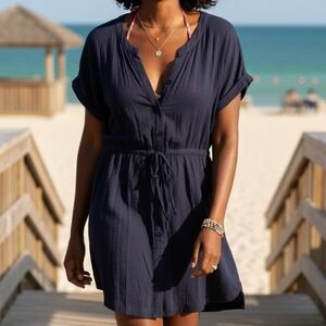 LOFT Women's Dark Button-Down Shirt